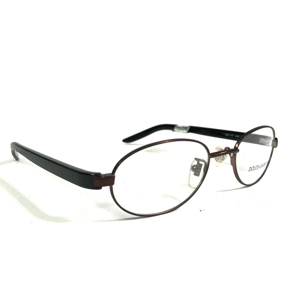 Dolce & Gabbana DG 119 445 Eyeglasses Frames Black Brown Round 50-18-140